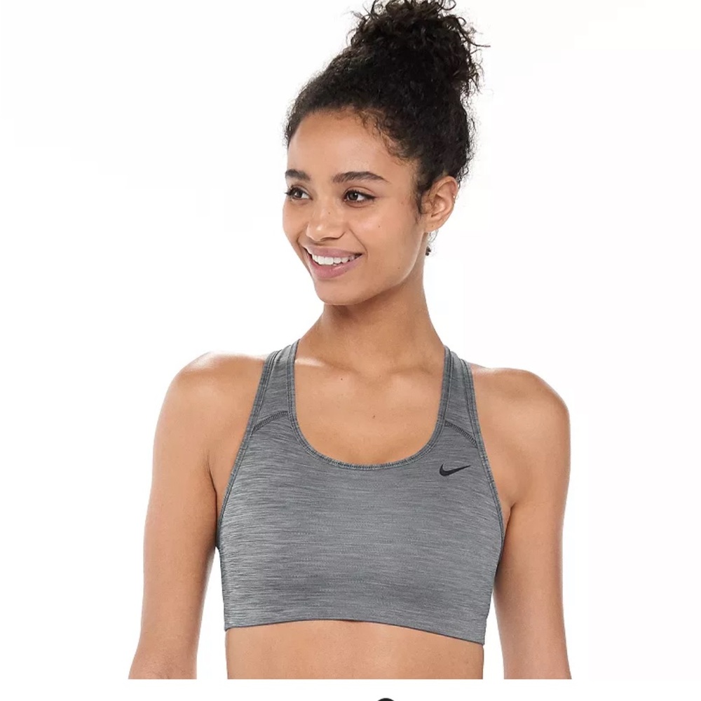 NWT Nike swoosh bra in heather gray size large